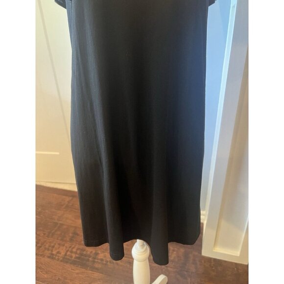Anthropologie The Impeccable Pig Black Dress With Oversized Ruffle Sleeves SZ L - Picture 2 of 15